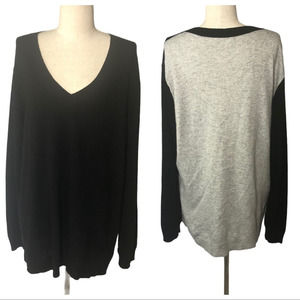 J. Crew XL black grey long sleeve tunic v neck